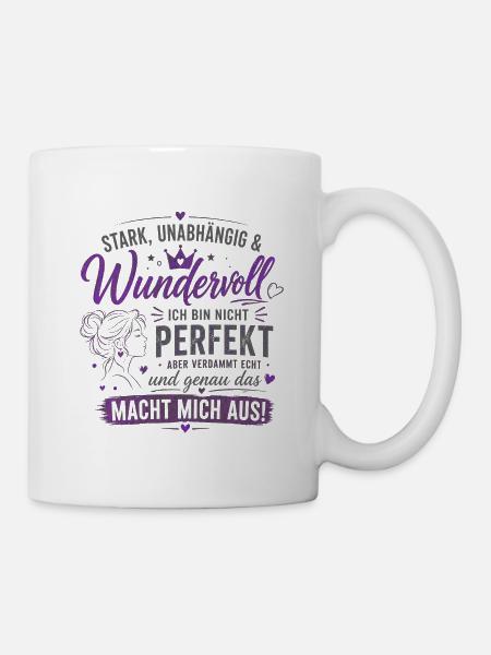 Stark unabhängig Wunderbar Zitat - Tasse - Weiß
