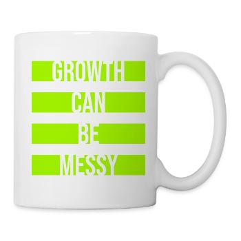Growth Can Be Messy Personal Growth Quote Logo - Mug - white - Right