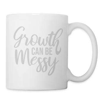 Growth Can Be Messy Personal Growth Quote Logo - Mug - white - Right