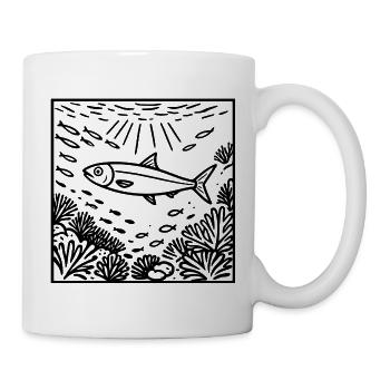 Sardine im Meer - Tasse - Weiß - Rechts