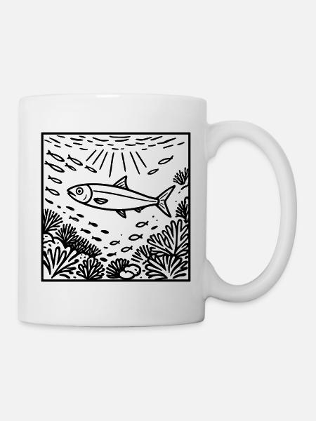 Sardine im Meer - Tasse - Weiß