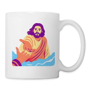 Jesus – Retro Pop Art - Tasse - Weiß - Rechts