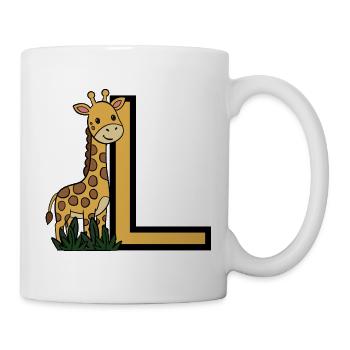 Giraffe and L Print - Mug - white - Right