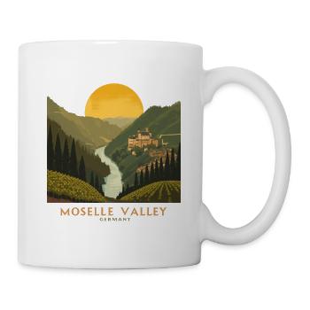 Moselle Valley | Vintage Travel Poster - Tasse - Weiß - Rechts