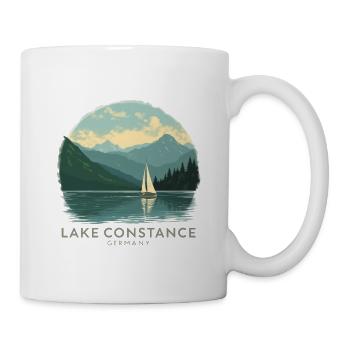 Lake Constance Sailing | Vintage Travel Poster - Tasse - Weiß - Rechts