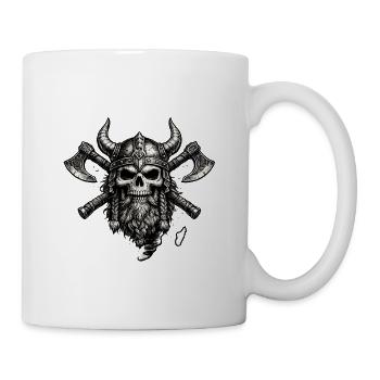 Wikingerschädelwappen mit Äxten - Tasse - Weiß - Rechts