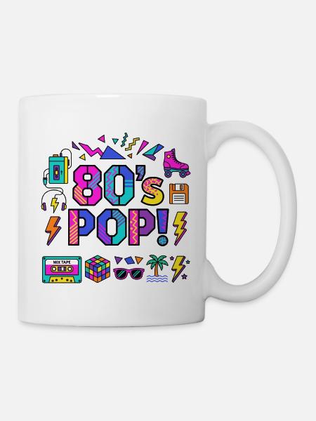 Vibe néon pop des années 80 - Mug blanc - blanc