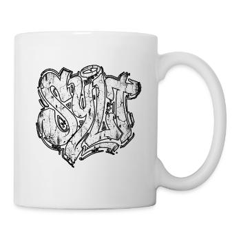Sylt Graffiti Oldschool Hip Hop - Tasse - Weiß - Rechts