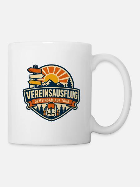 Vereinsausflug Logo – Gemeinsame Tour - Tasse - Weiß
