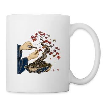 Zen-Bonsai-Fingerarbeit - Tasse - Weiß - Rechts