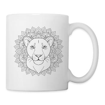 Loewin Mandala zum ausmalen  - Tasse - Weiß - Rechts