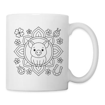 Lucky Mandala to color - Mug - white - Right