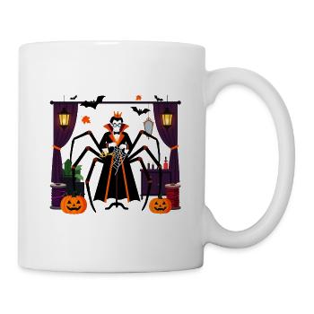 Gekrönte Vampirspinne Halloween-Nacht - Tasse - Weiß - Rechts