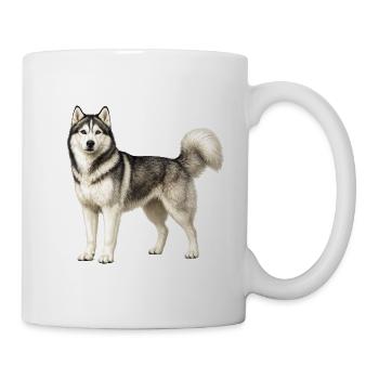 Husky Portrait im Nebel - Tasse - Weiß - Rechts