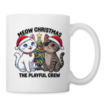 Katzen Duo im Weihnachtsglanz - Tasse - Weiß - Rechts