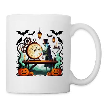 Steampunk Ghost Uhrmacher Halloween - Tasse - Weiß - Rechts