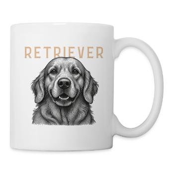 Retriever Dog Vintage - Tasse - Weiß - Rechts