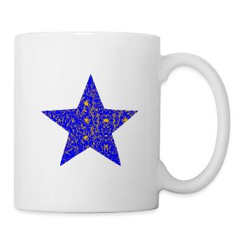 Glimmernder Blaustern mit Goldsprenkeln - Tasse - Weiß - Rechts