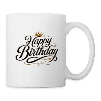 Happy Birthday - Tasse - Weiß - Rechts