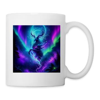 Northern Lights Moose Spirit in Aurora Sky - Mug - white - Right