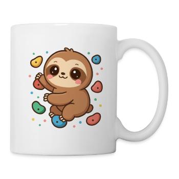 Süßes Kawaii Faultier beim Klettern & Bouldern - Tasse - Weiß - Rechts