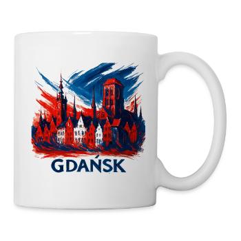 Gdańsk Danzig Skyline Wappen: Patriotischer Stolz - Tasse - Weiß - Rechts