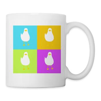 MeinsMeinsMeins - buntes Möwen Pop up - Tasse - Weiß - Rechts