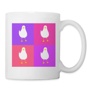 MeinsMeinsMeins - rosa Möwen Pop up - Tasse - Weiß - Rechts
