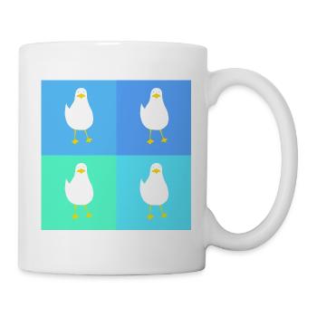 MeinsMeinsMeins - blaues Möwen Pop up - Tasse - Weiß - Rechts