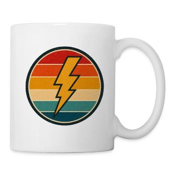 Lightning Retro Badge Vintage-Stil Grafik - Tasse - Weiß - Rechts