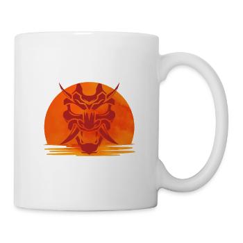 Wächter des Sonnenuntergangsdrachens 侍 - Tasse - Weiß - Rechts