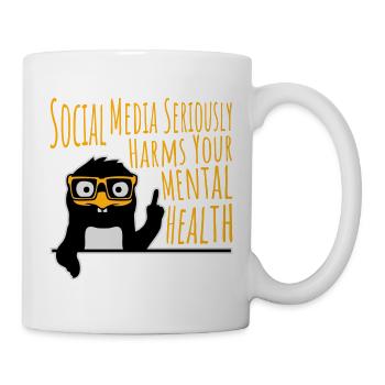 Social Media Seriously Harms Mental Health Pinguin - Tasse - Weiß - Rechts