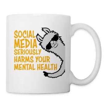 Social Media Seriously Harms Mental Health Lama - Mug - white - Right