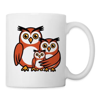 Eulenfamilie - Tasse - Weiß - Rechts