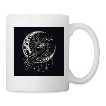 Der Rabe der Dämmerung und der gotische Mond - Tasse - Weiß - Rechts