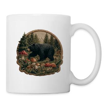 Waldbär im Pilzland Patch - Tasse - Weiß - Rechts