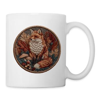 Fuchs Patch im Herbstlaub - Tasse - Weiß - Rechts