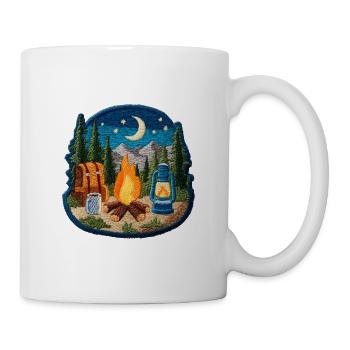 Nachtlager Waldfeuer Patch - Tasse - Weiß - Rechts
