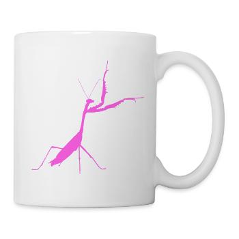 Gottesanbeterin pink - Tasse - Weiß - Rechts