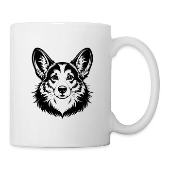 Corgi - Tasse - Weiß - Rechts
