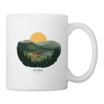 Eifel Volcano Landscape | Vintage Poster - Tasse - Weiß - Rechts
