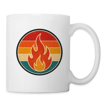 Flame Retro Badge Vintage-Stil Grafik - Tasse - Weiß - Rechts