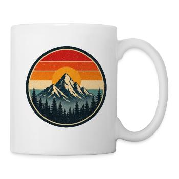 Mountain Retro Emblem Vintage-Stil Grafik - Tasse - Weiß - Rechts