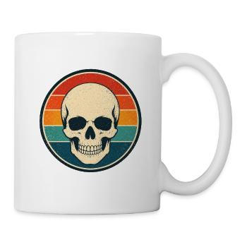 Skull Retro Badge Vintage-Stil Grafik - Tasse - Weiß - Rechts