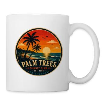 Palmen Retro Abzeichen Vintage-Küstengrafik - Tasse - Weiß - Rechts