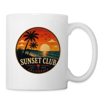 Sunset Club Retro-Abzeichen Vintage-Küstengrafik - Tasse - Weiß - Rechts