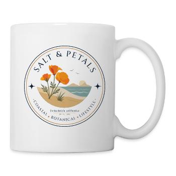 Salt & Petals – California Poppy Coastal Badge - Mug - white - Right