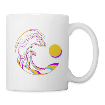 Neon Wellen - Tasse - Weiß - Rechts