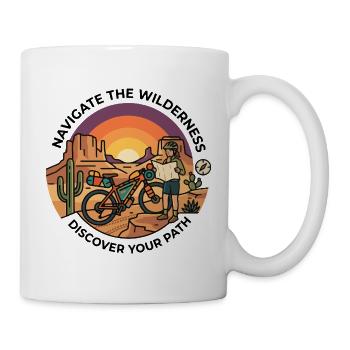 Navigieren Sie durch das Wilderness Bikepacking Karten-Shirt - Tasse - Weiß - Rechts