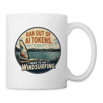 Windsurfen statt KI-Tokens - Tasse - Weiß - Rechts